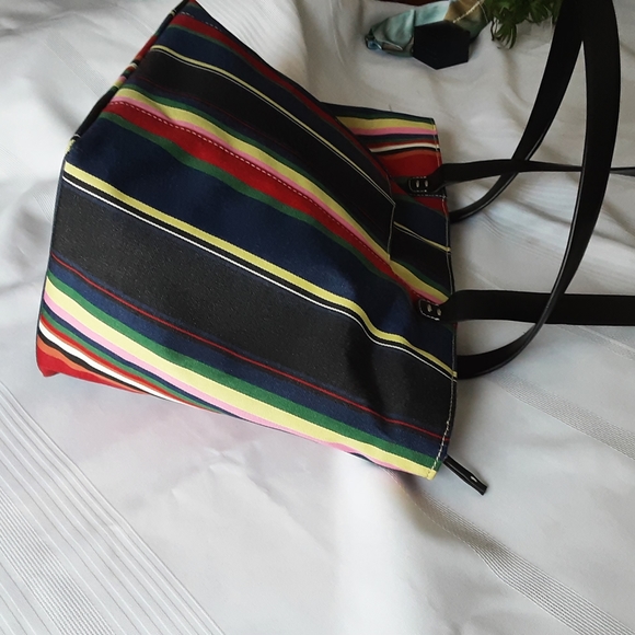 NEW Mondani New York Striped Nylon Tote - Picture 4 of 11